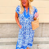 Seaside Scroll Midi Dress - The Pink Pineapple 850