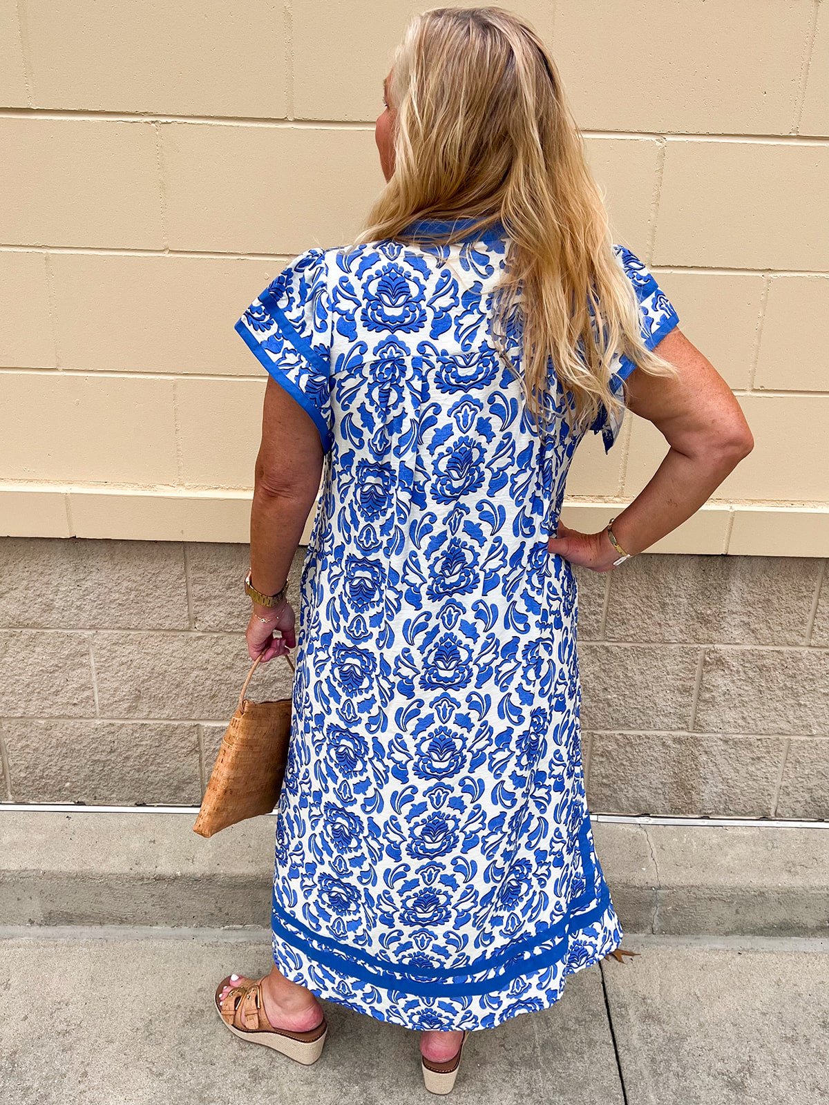 Seaside Scroll Midi Dress - The Pink Pineapple 850