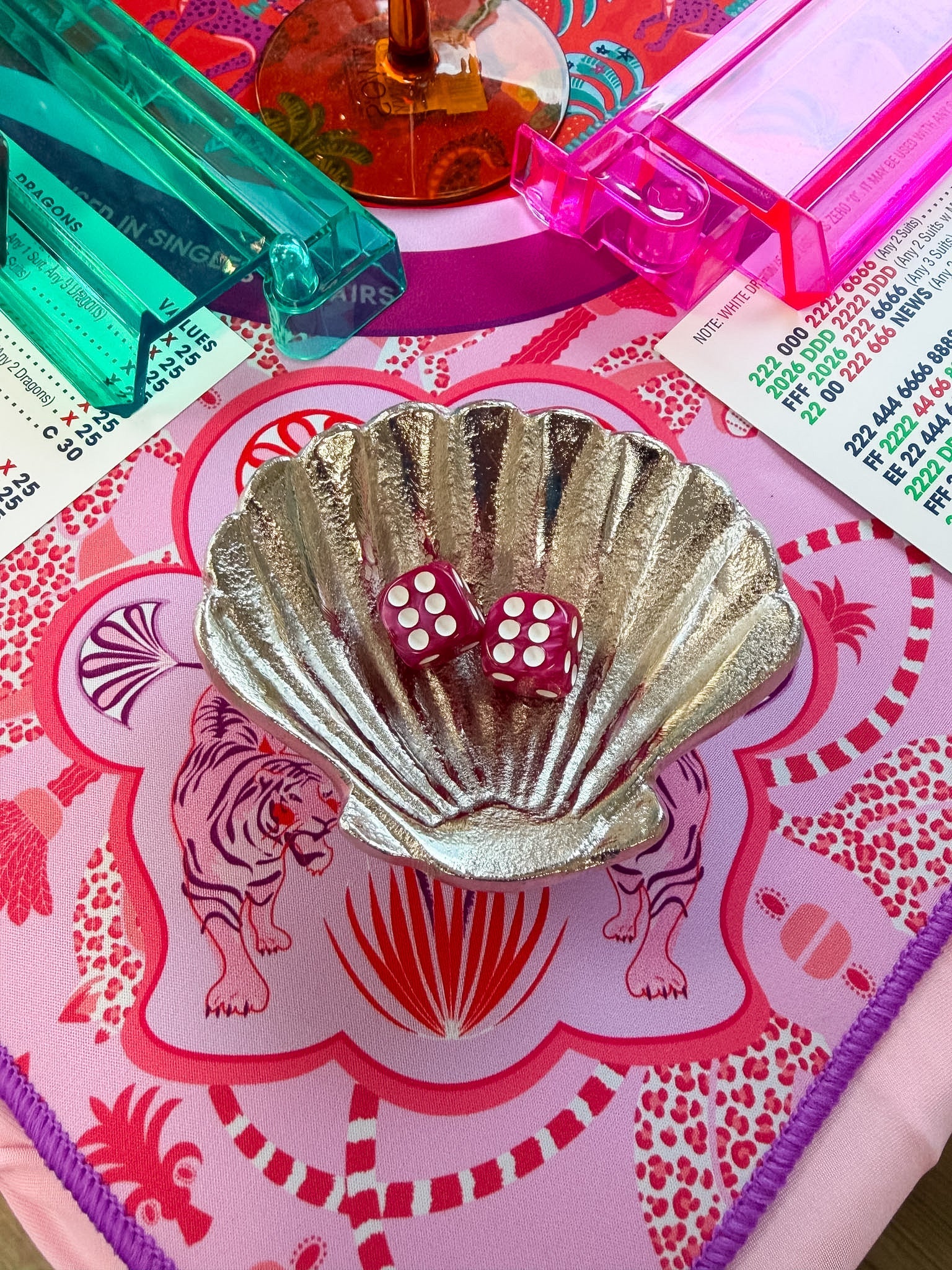 Seaside Soirée Mahjong Dice Dish - The Pink Pineapple 850