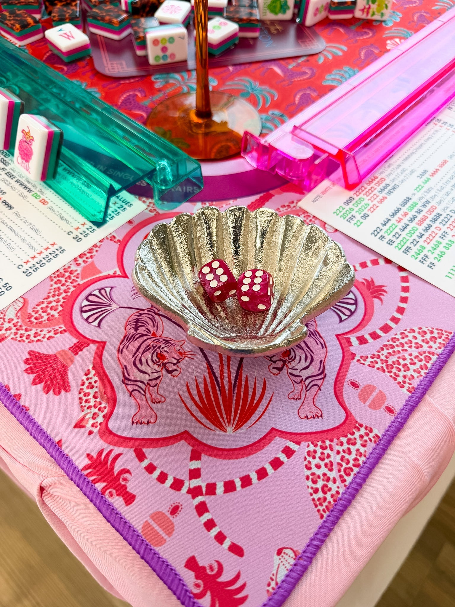 Seaside Soirée Mahjong Dice Dish - The Pink Pineapple 850