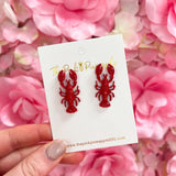 Seaside Spark Lobster Earrings - The Pink Pineapple 850