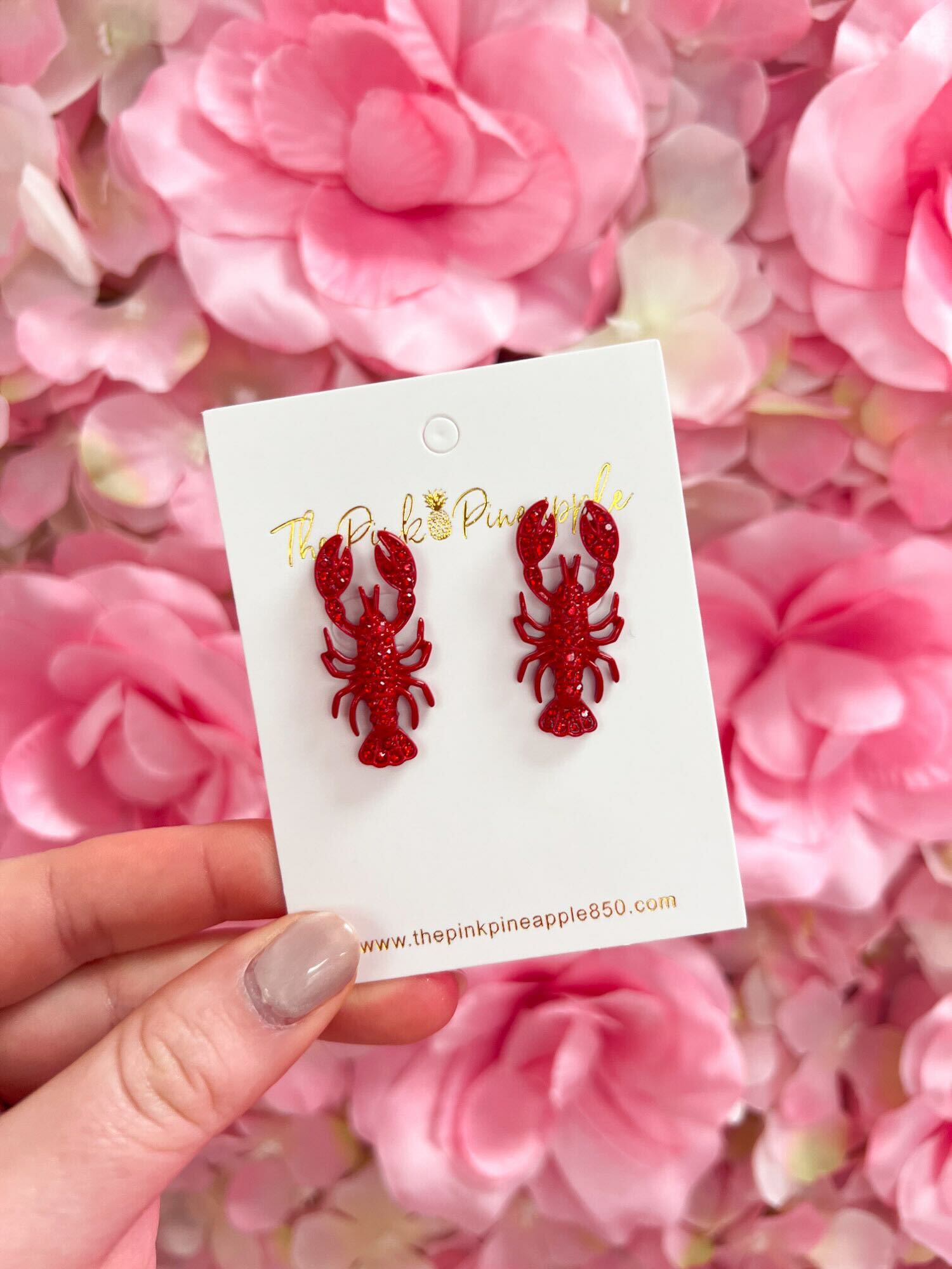 Seaside Spark Lobster Earrings - The Pink Pineapple 850