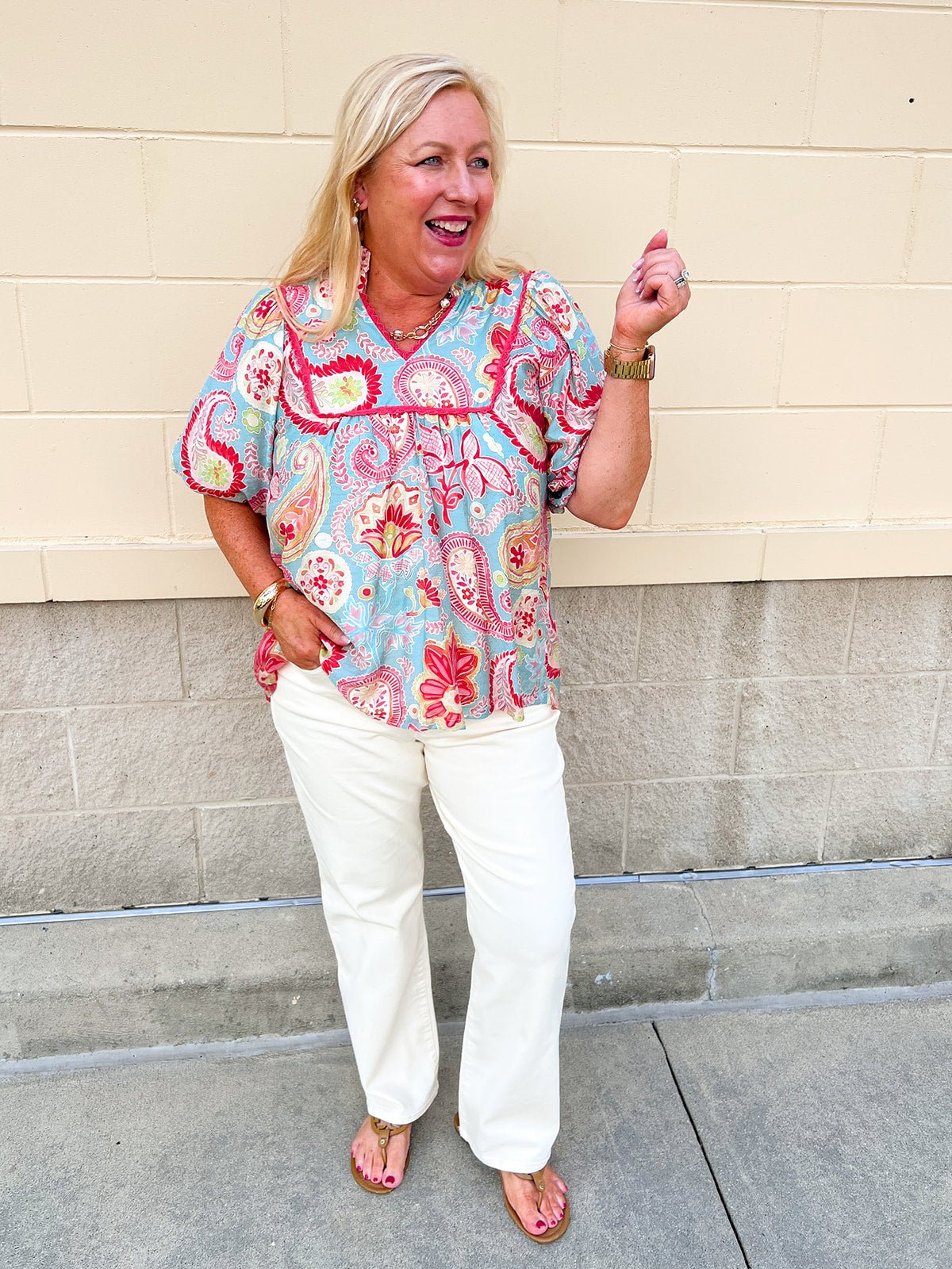Seaside Storybook Blouse - The Pink Pineapple 850