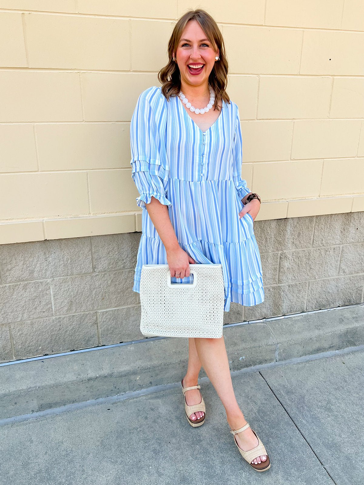 Seaside Stripes Mini Dress - The Pink Pineapple 850