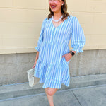 Seaside Stripes Mini Dress - The Pink Pineapple 850