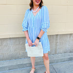 Seaside Stripes Mini Dress - The Pink Pineapple 850
