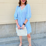 Seaside Stripes Mini Dress - The Pink Pineapple 850