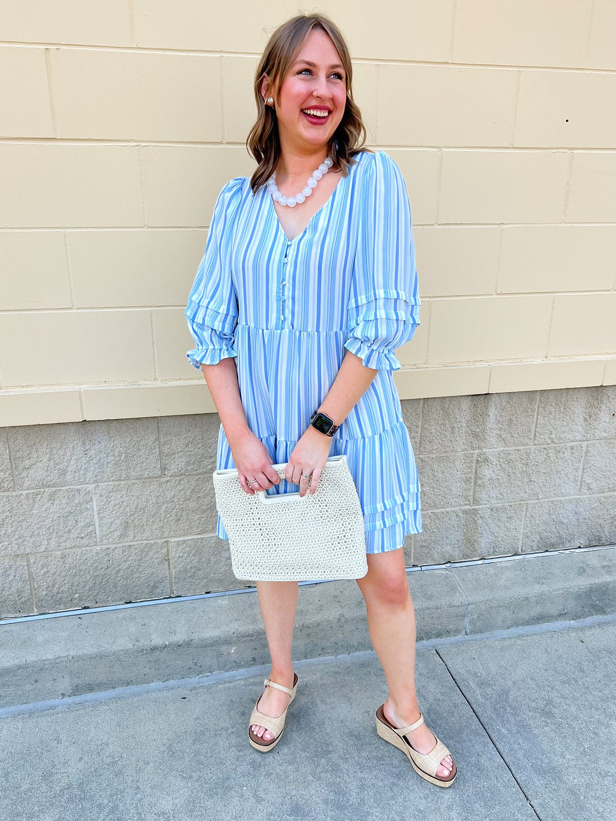 Seaside Stripes Mini Dress - The Pink Pineapple 850