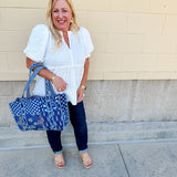 Seaside Stroll Reversible Quilted Tote - The Pink Pineapple 850