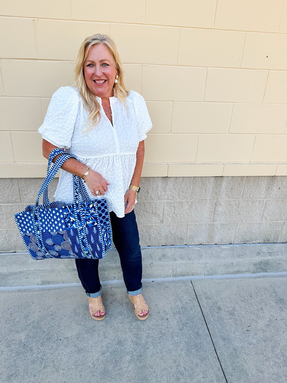 Seaside Stroll Reversible Quilted Tote - The Pink Pineapple 850