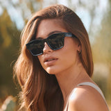 Sedona Oversized Thick Frame Polarized Sunglasses - The Pink Pineapple 850