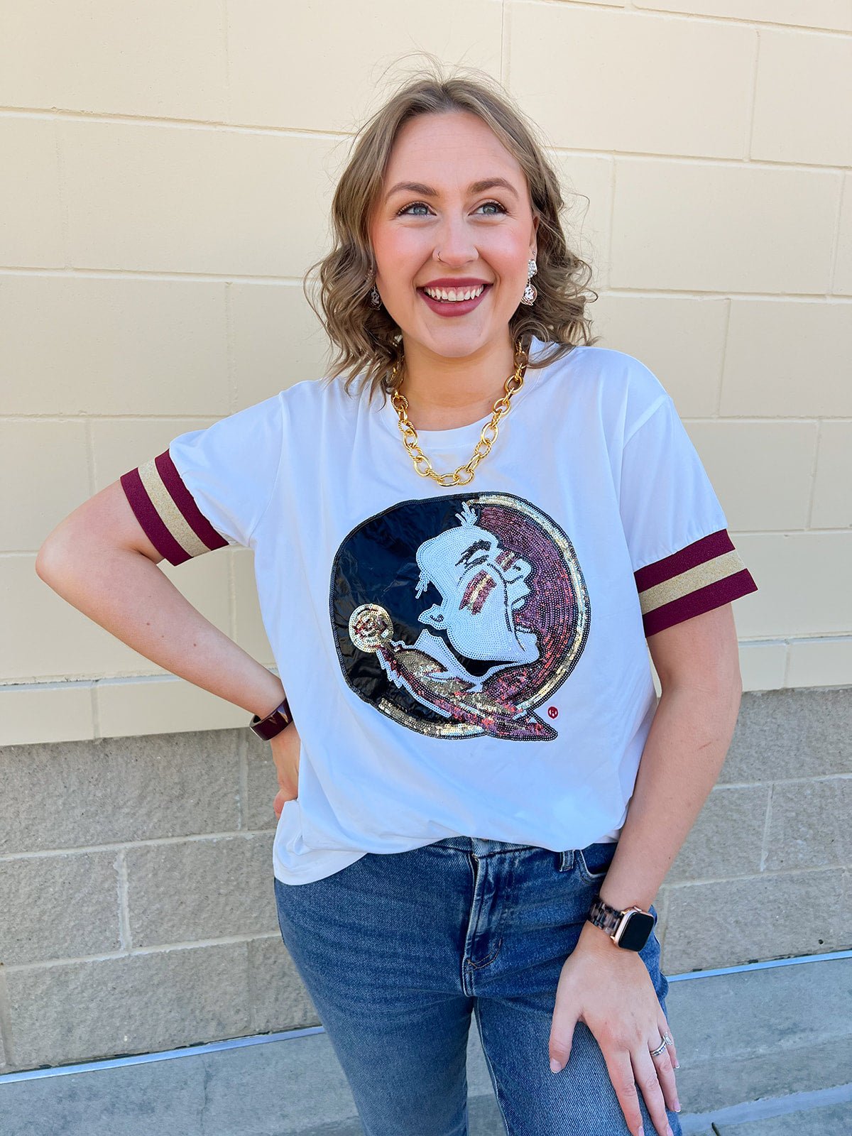 Seminole Sparkle Sequin Tee - The Pink Pineapple 850