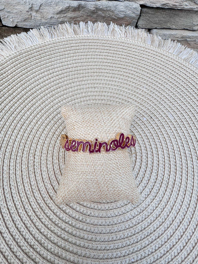 Seminoles Flowing Script Hinge Bangle - The Pink Pineapple 850