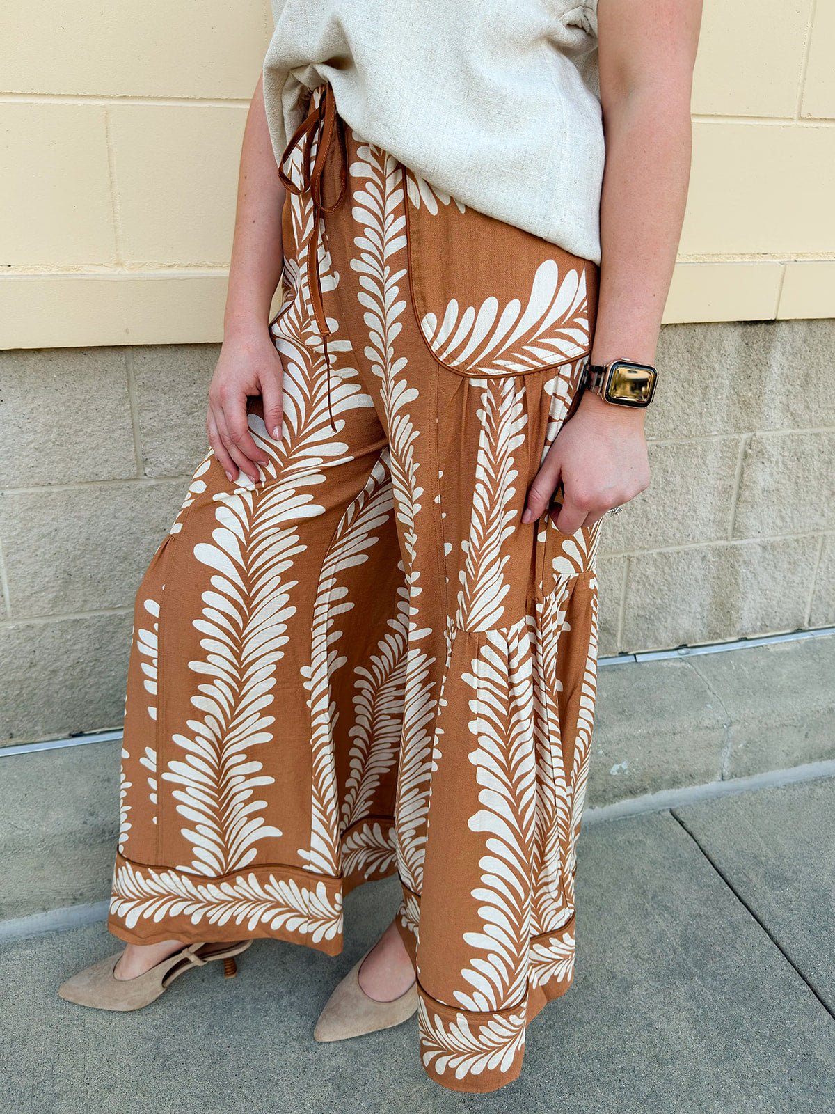 Serene Moments Wide Leg Pants in Clay - The Pink Pineapple 850