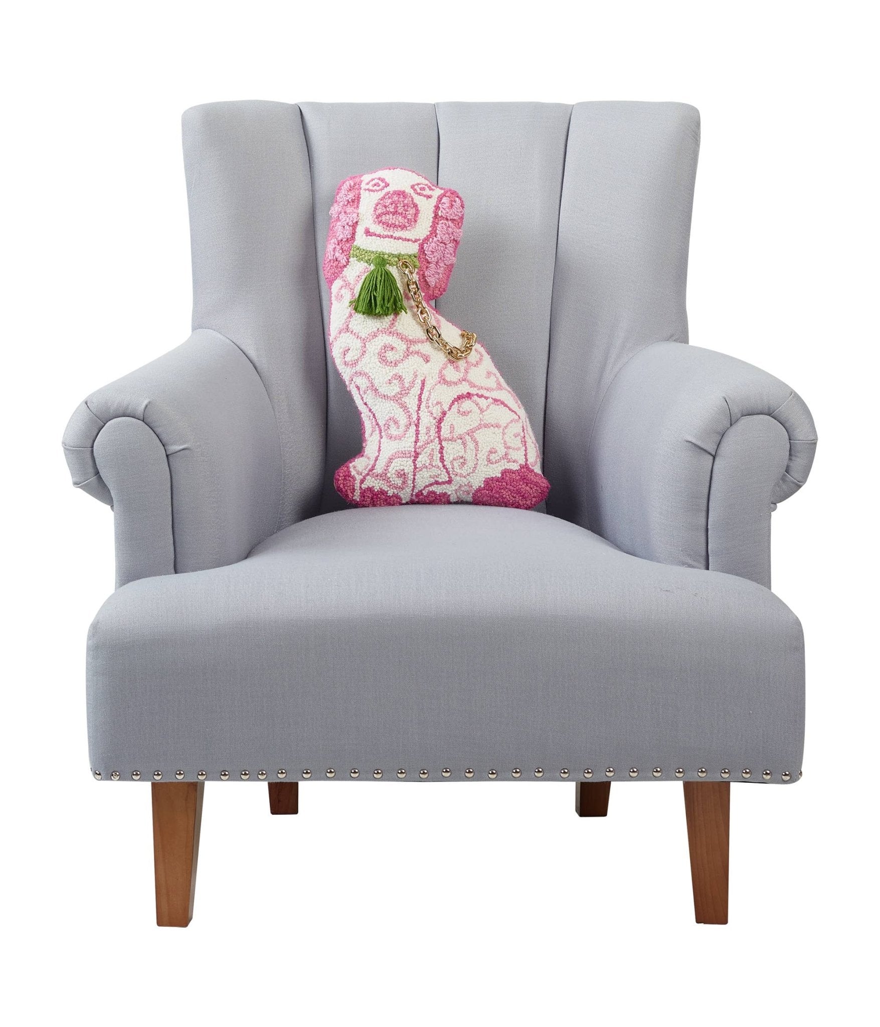 Shaped Chinoiserie Dog Hook Pillow - The Pink Pineapple 850
