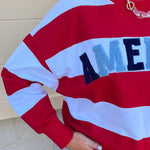 [Shiraleah] All - American Rugby Stripe Sweatshirt - The Pink Pineapple 850