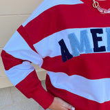 [Shiraleah] All - American Rugby Stripe Sweatshirt - The Pink Pineapple 850