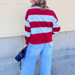[Shiraleah] All - American Rugby Stripe Sweatshirt - The Pink Pineapple 850