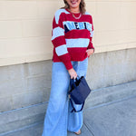 [Shiraleah] All - American Rugby Stripe Sweatshirt - The Pink Pineapple 850