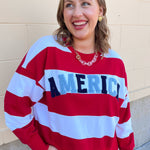 [Shiraleah] All - American Rugby Stripe Sweatshirt - The Pink Pineapple 850