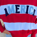 [Shiraleah] All - American Rugby Stripe Sweatshirt - The Pink Pineapple 850