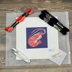 Shrimp on Dark Blue Needlepoint Kit - The Pink Pineapple 850