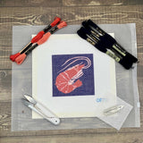 Shrimp on Dark Blue Needlepoint Kit - The Pink Pineapple 850
