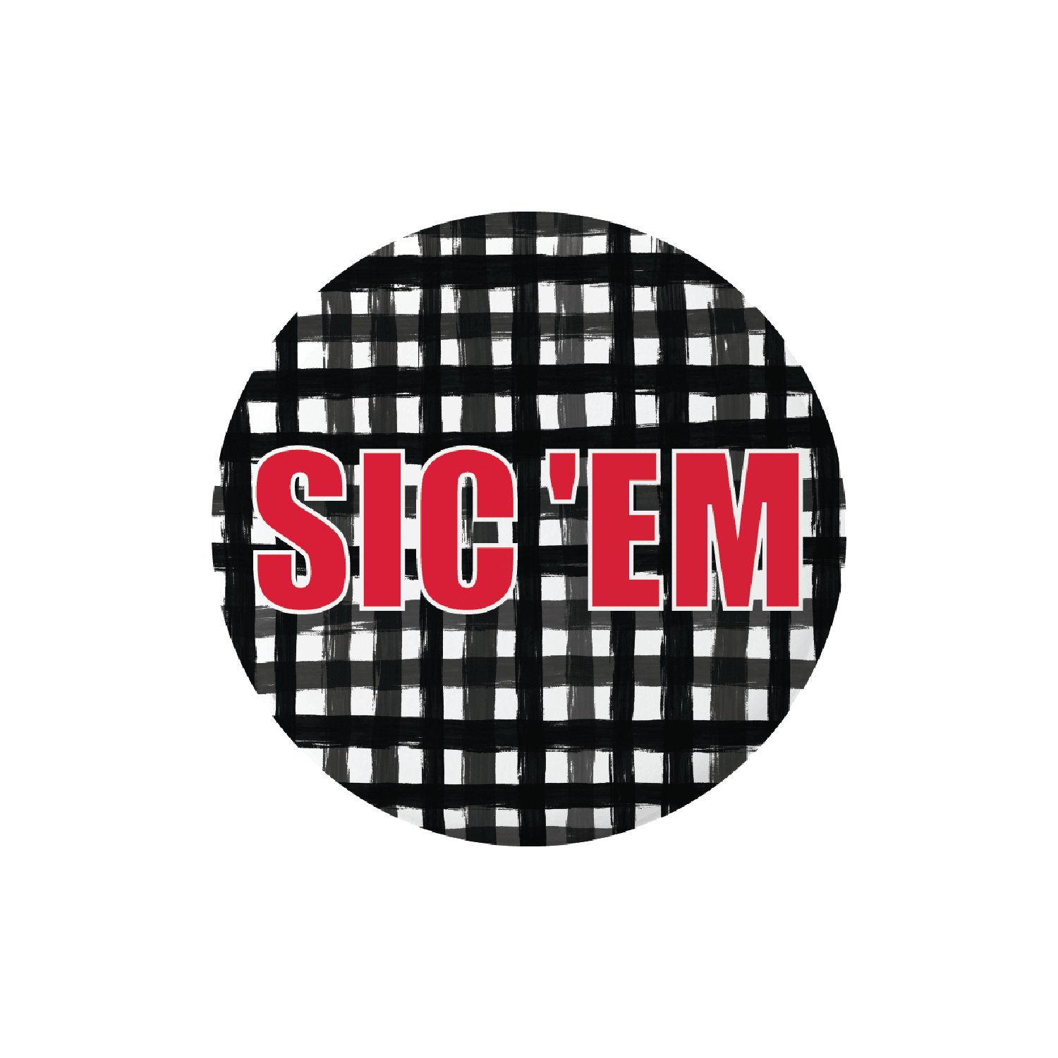 Sic ’Em Gingham Gameday Button - The Pink Pineapple 850