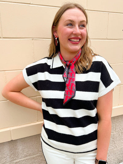 Sideline Social Sweater Top in Black - The Pink Pineapple 850