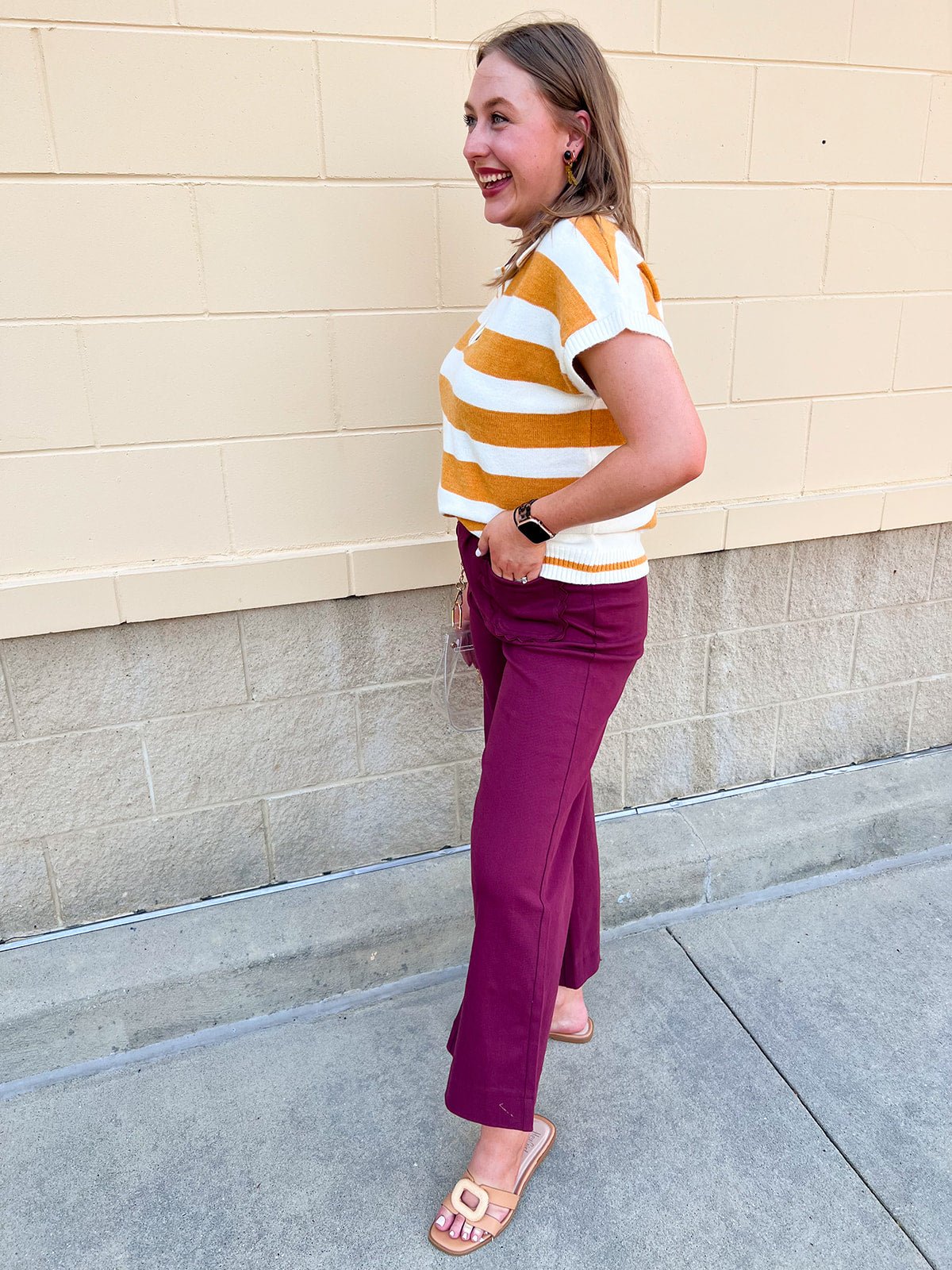 Sideline Social Sweater Top in Mustard - The Pink Pineapple 850