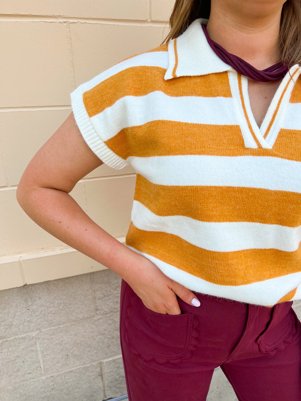 Sideline Social Sweater Top in Mustard - The Pink Pineapple 850