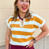Sideline Social Sweater Top in Mustard - The Pink Pineapple 850