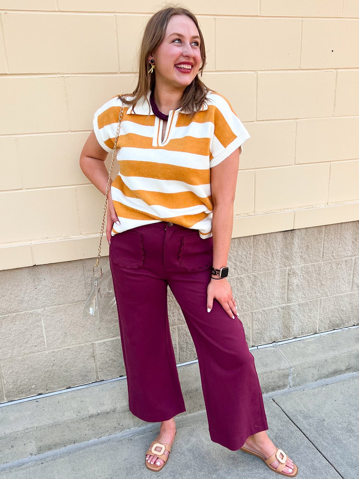 Sideline Social Sweater Top in Mustard - The Pink Pineapple 850