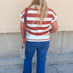 Sideline Social Sweater Top in Orange - The Pink Pineapple 850