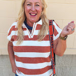 Sideline Social Sweater Top in Orange - The Pink Pineapple 850