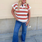 Sideline Social Sweater Top in Orange - The Pink Pineapple 850