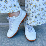 Sidewalk Stroll Sneakers with White Side Stripes - The Pink Pineapple 850