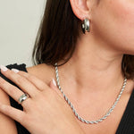 Silver Chunky Twisted Necklace - The Pink Pineapple 850