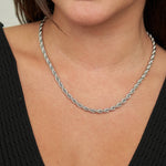 Silver Chunky Twisted Necklace - The Pink Pineapple 850