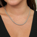 Silver Chunky Twisted Necklace - The Pink Pineapple 850