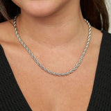 Silver Chunky Twisted Necklace - The Pink Pineapple 850