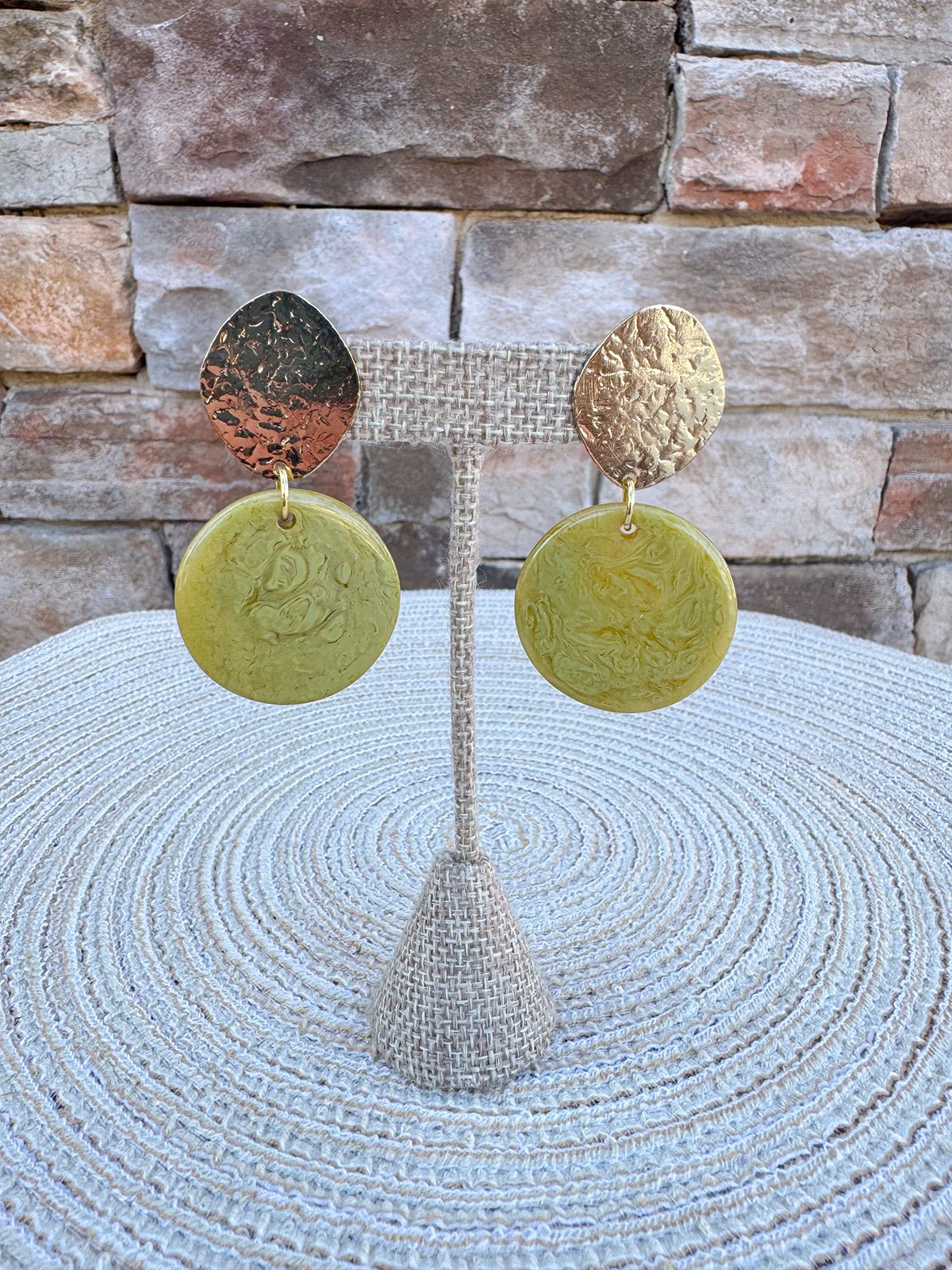 Simply the Best Earrings in Gold & Pistachio - The Pink Pineapple 850