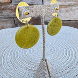 Simply the Best Earrings in Gold & Pistachio - The Pink Pineapple 850