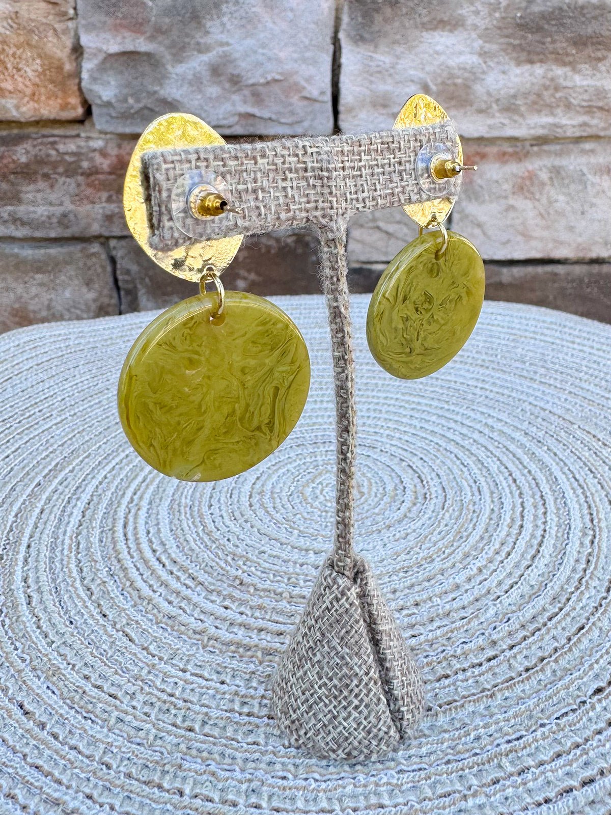 Simply the Best Earrings in Gold & Pistachio - The Pink Pineapple 850