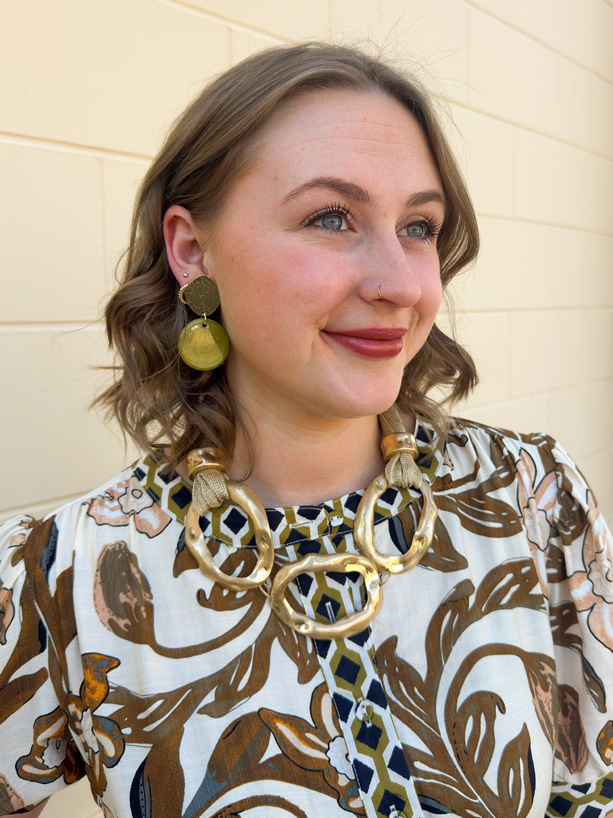 Simply the Best Earrings in Gold & Pistachio - The Pink Pineapple 850