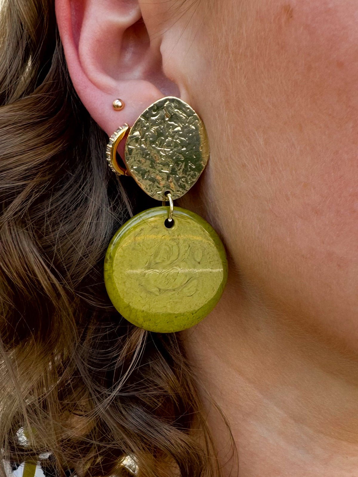 Simply the Best Earrings in Gold & Pistachio - The Pink Pineapple 850
