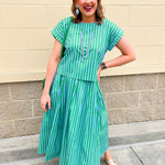 Skyline Striped Top & Maxi Skirt Set - The Pink Pineapple 850