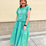 Skyline Striped Top & Maxi Skirt Set - The Pink Pineapple 850