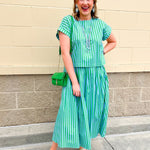 Skyline Striped Top & Maxi Skirt Set - The Pink Pineapple 850