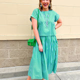 Skyline Striped Top & Maxi Skirt Set - The Pink Pineapple 850